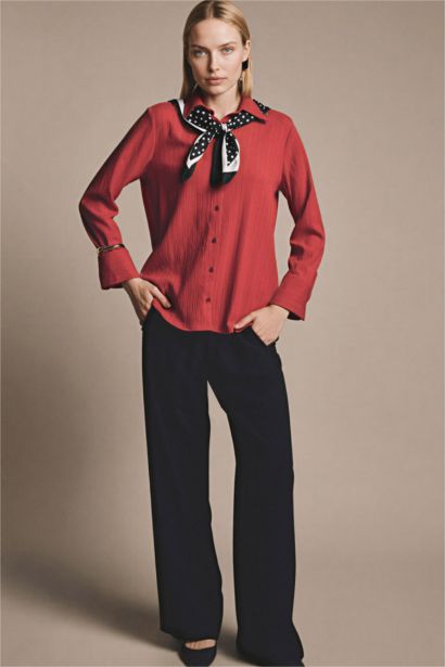 Regular Fit Waffle Textured Long Sleeve Shirt