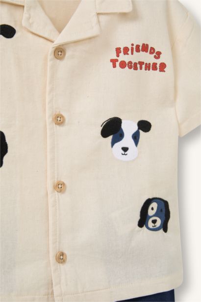Ensemble Chemise à motif animal et Pantalon en coton pour bébé garçon