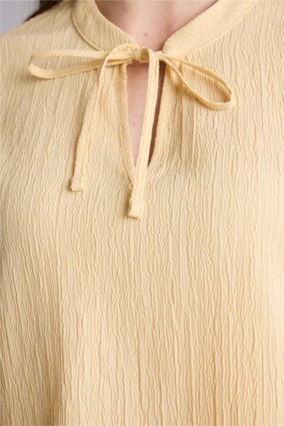 Regular Fit Crew Neck Long Sleeve Blouse