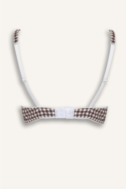 Dantel Detaylı Pamuklu Kaplı Pedli Balenli Tişört Bra