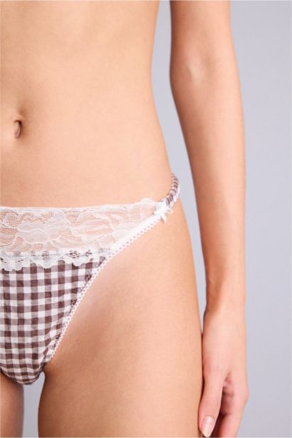 With Lace Cotton Slip Panty