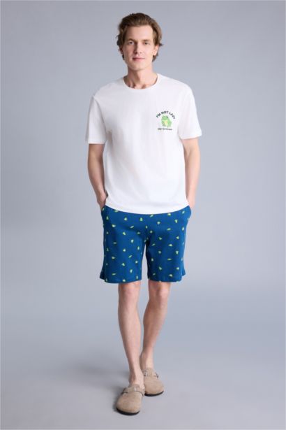 Regular Fıt Hayvan Baskılı Kısa Kollu 2'li Takım