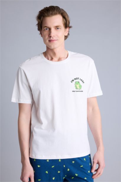 Regular Fıt Hayvan Baskılı Kısa Kollu 2'li Takım