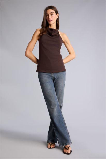 Майка Slim Fit с воротником-халтер