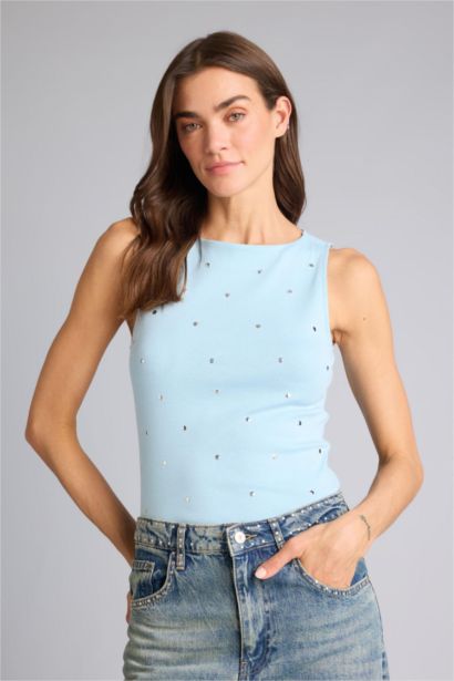 Débardeur côtelé à col bateau Coupe slim