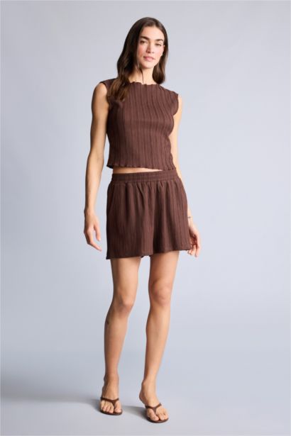 Regular Fit бүрмелі шорты