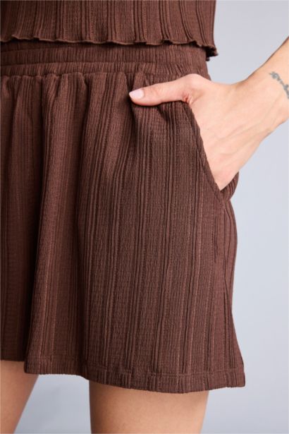 Regular Fit бүрмелі шорты