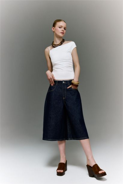 High Waist Bermuda Shorts