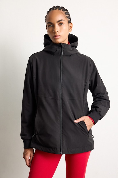 Regular Fit Water-Repellent Fleece Lined Hooded Zip-Up Jacket