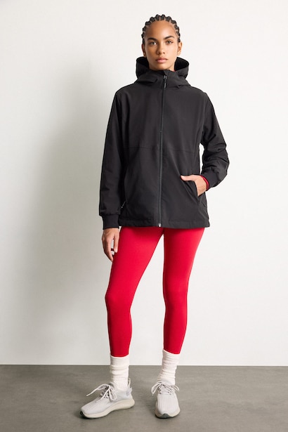 Regular Fit Water-Repellent Fleece Lined Hooded Zip-Up Jacket