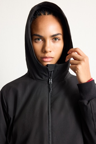 Regular Fit Water-Repellent Fleece Lined Hooded Zip-Up Jacket
