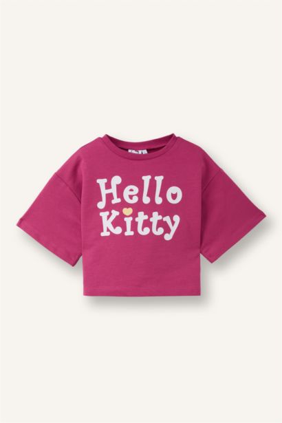 Oversize Fit Hello Kitty Licensed Short Sleeve T-Shirt