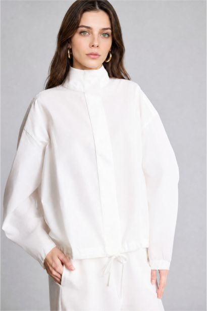 Regular Fit Poplin Polka Dot Long Sleeve Tunic