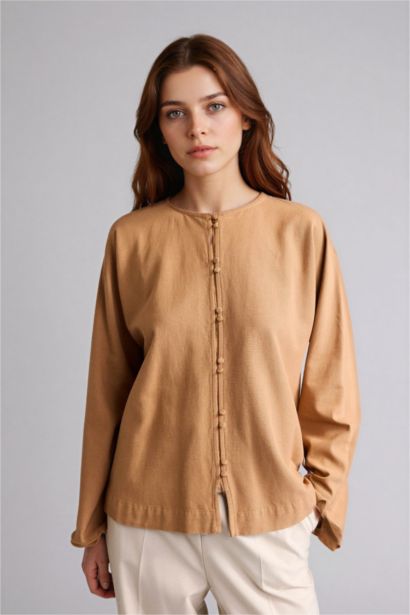 تونيك من مزيج الكتان قصة عادية