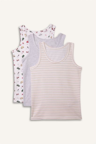 Araç Baskılı 3'lü Atlet Erkek Çocuk