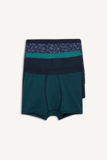 Hayvan Desenli Penye 3'lü Boxer Erkek Çocuk