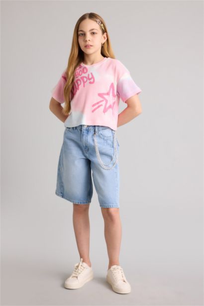 Girl Patterned Ribbed T-Shirt