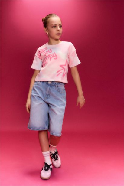 تيشيرت كروب بناتي نص ردن مضلع بياخة مستديرة