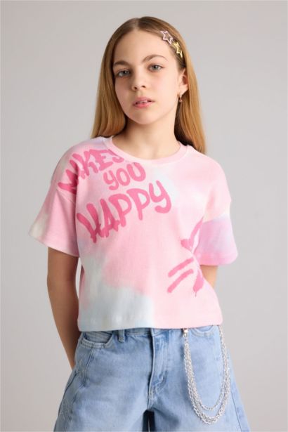 Girl Patterned Ribbed T-Shirt