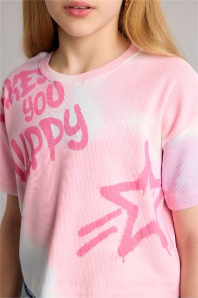 Girl Patterned Ribbed T-Shirt