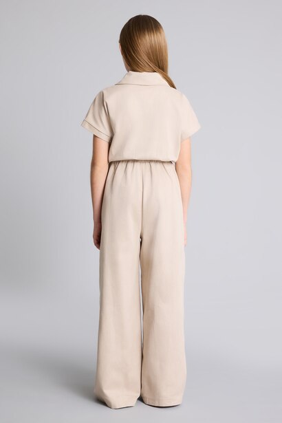 %100 Pamuk Gabardin Tulum Kız Çocuk