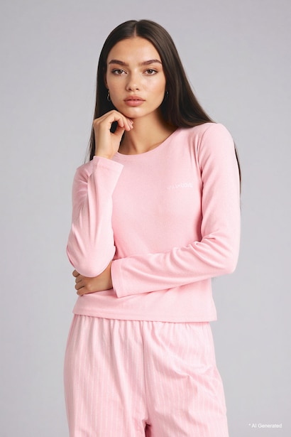 %100 Pamuk Regular Fıt Uzun Kollu Pijama Takımı
