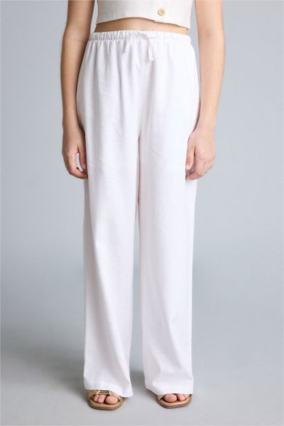 Wide-Leg Linen Blend Trousers for Girls