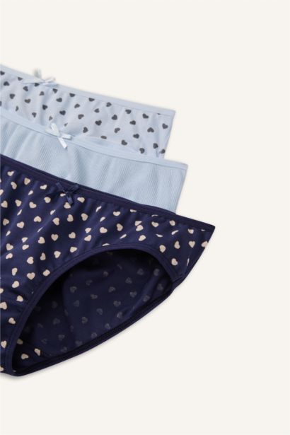 Desenli Ribana 3'lü Slip Külot Kız Çocuk