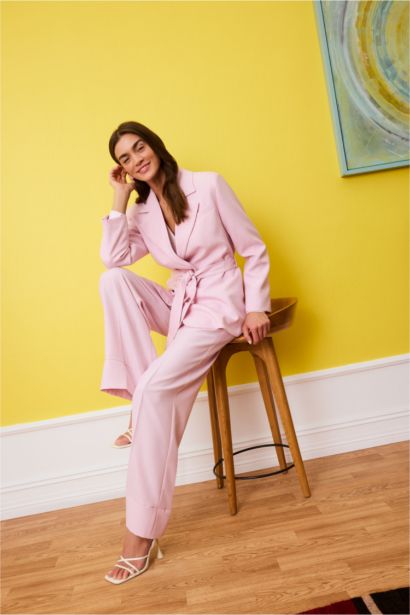 Regular Fıt Kuşaklı Blazer Ceket