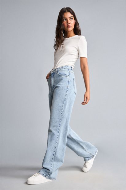 Wide Leg Yüksek Bel Jean Pantolon
