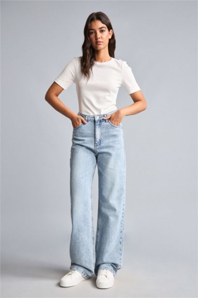 Wide Leg Yüksek Bel Jean Pantolon