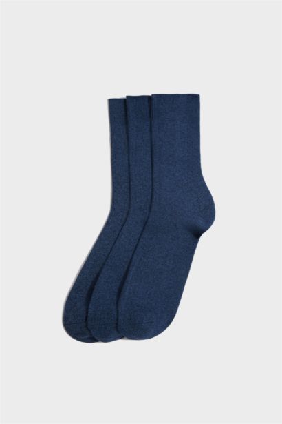 Erkek 3'lü Pamuk Akrilik Uzun Çorap