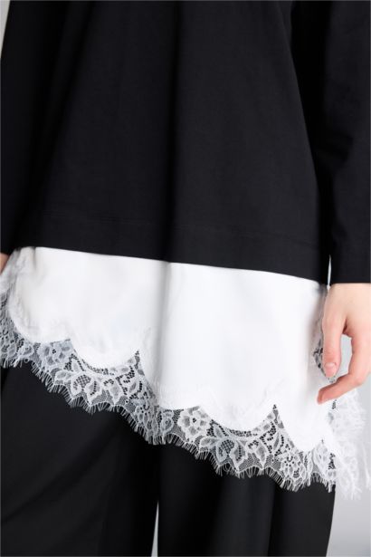 Regular Fıt Dantel Detaylı Tunik