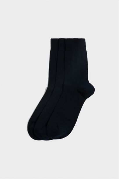 Erkek 3'lü Pamuklu Uzun Çorap