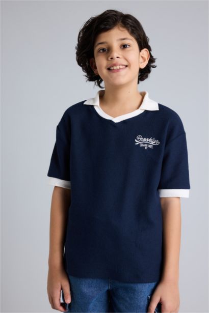 تيشيرت بولو ولادي نص ردن بياخة عالية