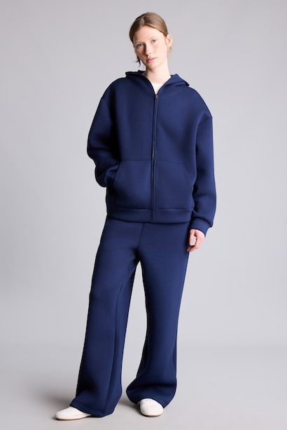 Relax Fit Wide Leg Scuba Fabric Sweatpants