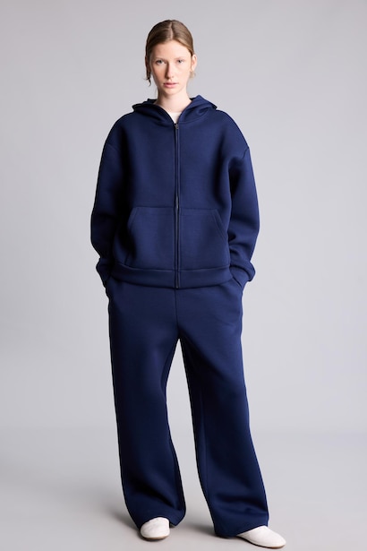 Relax Fit Wide Leg Scuba Fabric Sweatpants