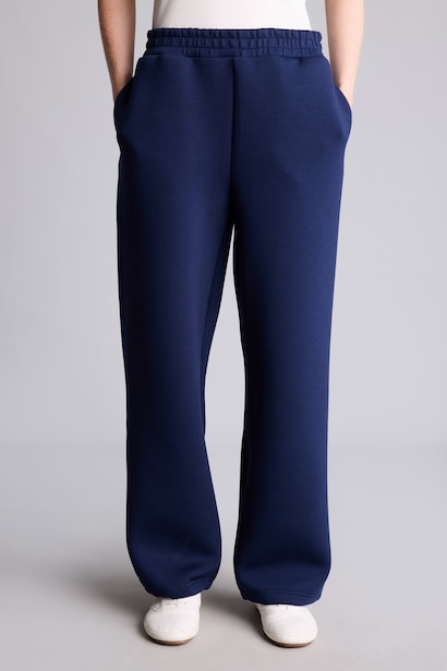 Relax Fit Wide Leg Scuba Fabric Sweatpants