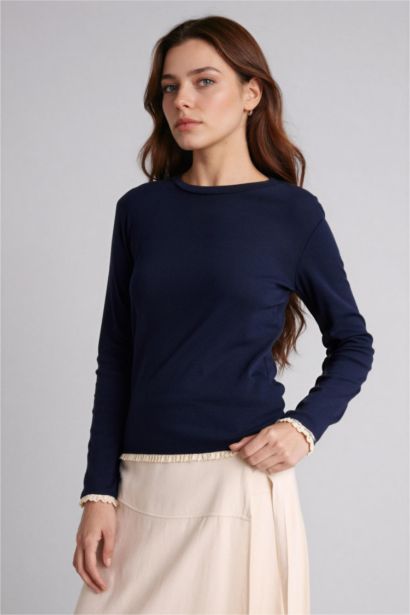 Slim Fit Long Sleeve Blouse