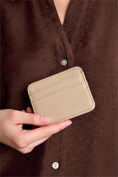 Woman Faux Leather Business Card Wallet