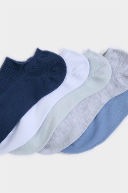 Kadın Rahat Lastikli 5'li Pamuklu Sneaker Çorap