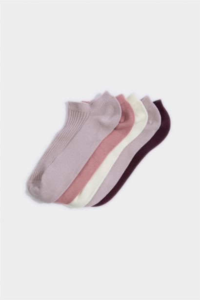 Kadın Rahat Lastikli 5'li Pamuklu Patik Çorap