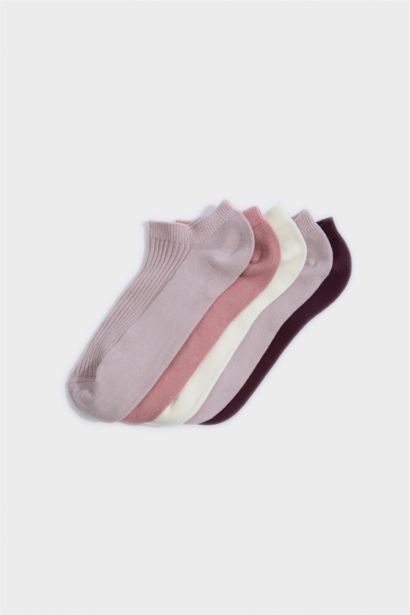 Kadın Rahat Lastikli 5'li Pamuklu Patik Çorap