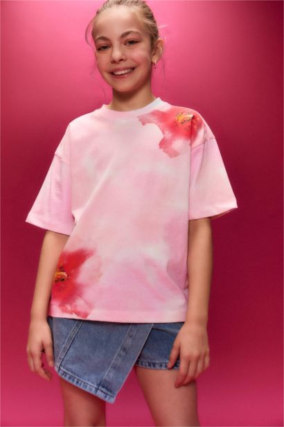 Girl Floral Oversize T-Shirt
