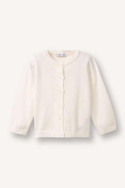 Bisiklet Yaka Pamuklu Hırka Kız Bebek