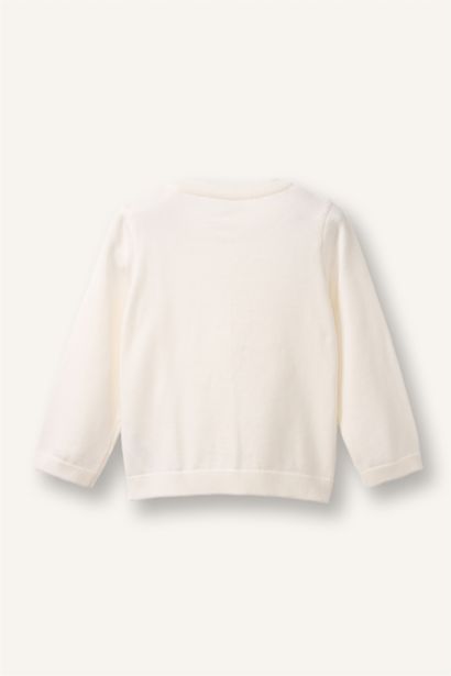 Bisiklet Yaka Pamuklu Hırka Kız Bebek