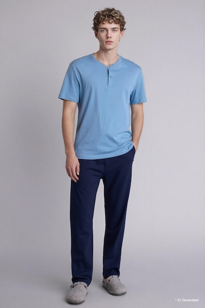 Ensemble Pyjama en piqué à manches courtes Coupe régulière