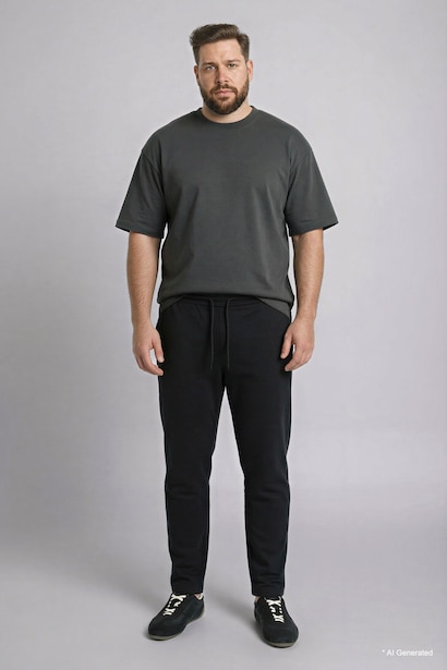 Pantalon de survêtement grande taille à taille élastique