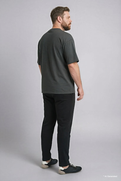 Pantalon de survêtement grande taille à taille élastique
