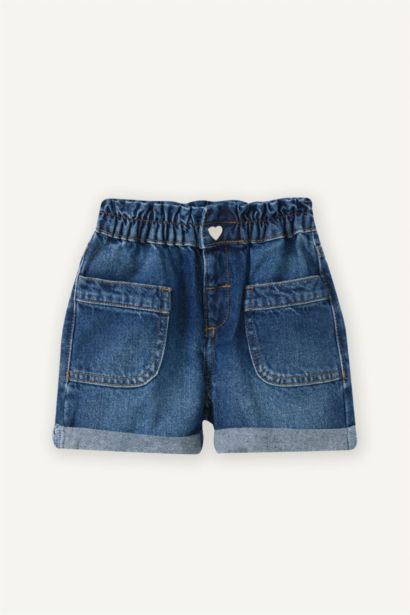 Baby Girl Paperbag Fit Paperbag Waist Shorts